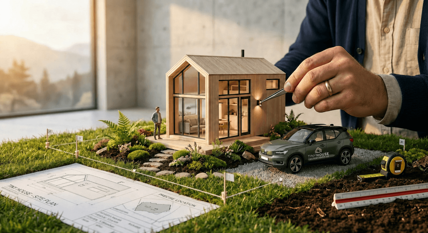Miniatyrlandskap med ett tiny house — designa ditt eget hem